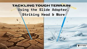 Illustration showing probing tools designed for hard dry soil and frozen ground conditions using slide adapters and striking head probes.