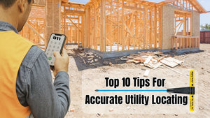 Worker calling 811 before underground utility locating and excavation