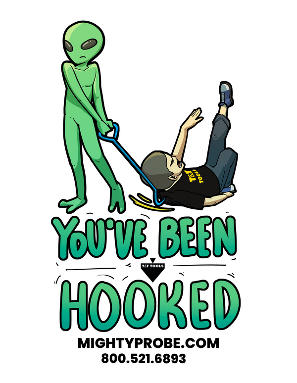 T&T Tools alien hook graphic T-shirt artwork