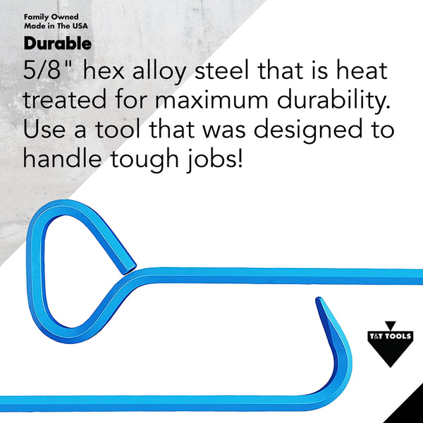5/8" Hex Allow Steel Manhole Cover Hook Tool